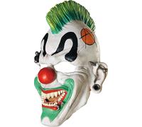Halloween Punk Masque de clown d'horreur blanc-multicolore