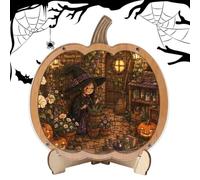 Halloween Puzzle, Pumpkin Ghost Figurine, Tabletop Holiday Decor