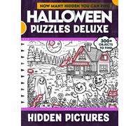 Halloween Puzzles Deluxe Hidden Pictures: 300+ Objects To Find Can You Find The Hidden Heart,Egg,Hat,Slice Of Pie?