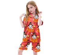 Halloween Pyjamas pour Enfant,Ensemble Pyjama 2 Pièces Ensemble De en Coton Simple Haut Top Pantalon Ensembles imprimés Imprimé fantôme Le Carnaval et la Fête d'halloween