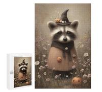 Halloween Raccoon in Witch Hat Puzzle 1000 Pièces Educa Jouet en Bois Cadeau Unique Décoration Intérieure Jeu Éducatif Challenge Toy Adultes Et Enfants À Partir De 14 Ans 1000 PCS