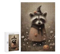 Halloween Raccoon in Witch Hat Puzzle 1000 Pièces Educa Jouet en Bois Cadeau Unique Décoration Intérieure Jeu Éducatif Challenge Toy Adultes Et Enfants À Partir De 14 Ans 300 PCS