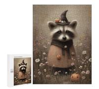 Halloween Raccoon in Witch Hat Puzzle 1000 Pièces Educa Jouet en Bois Cadeau Unique Décoration Intérieure Jeu Éducatif Challenge Toy Adultes Et Enfants À Partir De 14 Ans 500 PCS