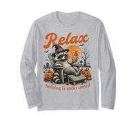 Halloween Raccoon Relax Rien n'est sous contrôle Halloween Manche Longue