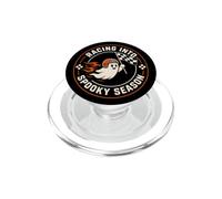 Halloween Racing Ghost Spooky Season Driver PopSockets PopGrip pour MagSafe