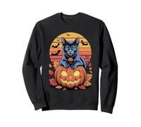 Halloween Retro Russian Blue Cat Russian Blues Maltese Sweatshirt