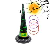 Halloween Ring Toss Game - Party Ring Throw Game, Jeux De Fête Jetant Un Jouet, Jeu De Lancement De Chapeau De Sorcière Gonflable, Cadeaux De Jouets De Bague Gonflables Avec Des Anneaux De 4 Tosses Po