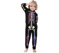 Halloween Robe Fillette 3 Ans Manga Tenue d pour Parents et Enfants, Combinaison Amusante à Capuche avec imprimé Squelette Fermeture éclair la Maison (Enfants) Enfant Fille Été(Rose,5 Ans)