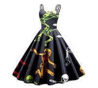 Halloween Robe Gothique Femme de Bal la Renaissance Maille Robes Longues Ligne A, Mini, Grunge, Punk Dresses Scream Grande Taille Maxi pour Carnaval
