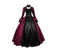 Halloween Robe pour Femmes Reine Victorienne Cosplay Kawaii Cocktail Élégante Vintage Costume Adulte Pas Cher Tenue De Soirée Bloody Imprimer