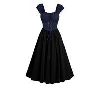 Halloween Robes Femmes Robe de Carnaval Imprimé Bloody/Sang Médiévale pour Fête Costume for Cosplay Renaissance Classique Gothique Corset Lacets