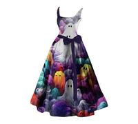 Halloween Robes pour Les Femmes, MéDiéVal pour Femmes Robe Maxi sans Manches éPaule Froide Steampunk Robe Corset Bloody Imprimer VêTements Gothiques Corset Victorienne d'halloween Robes Party