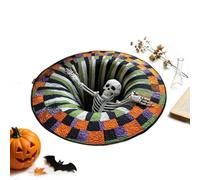 Halloween Round Rug Scary Horror Round Optical Illusion Mat