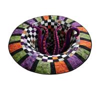Halloween Rug - 100x100cm Non Slip Skull Swirl Illusion Floor Mat