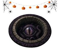 Halloween Rug | 3D Optical Illusion Round Non-Slip Floor Mat | Spooky Hall