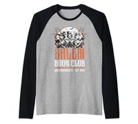 Halloween Salem Book Club Bookish Witch Spooky Season Retro Manche Raglan
