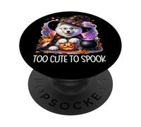 Halloween Samoyed Puppy is Too Cute to Spook for Witch PopSockets PopGrip Adhésif