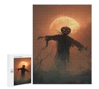 Halloween Scarecrow with Full Moon-1 Puzzle 1000 Pièces Educa Jouet en Bois Cadeau Unique Décoration Intérieure Jeu Éducatif Challenge Toy Adultes Et Enfants À Partir De 14 Ans 500 PCS