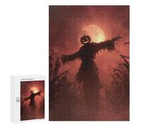 Halloween Scarecrow with Full Moon Puzzle 1000 Pièces Educa Jouet en Bois Cadeau Unique Décoration Intérieure Jeu Éducatif Challenge Toy Adultes Et Enfants À Partir De 14 Ans 300 PCS