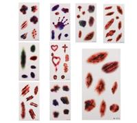 Halloween Scars 10 Sheets Temporary - Realistic Waterproof