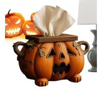 Halloween Scary Pumpkin Tissue Box Boîte - Porte-Serviette en Papier Organisateur de Stockage Dispensateur décoratif de Vacances pour la Cuisine