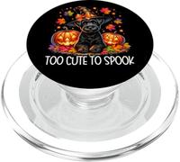 Halloween Schnauzer is Too Cute to Spook Spooky Pumpkin Face PopSockets PopGrip pour MagSafe