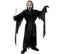 Halloween Scream Costume Enfants,Effrayant Fantôme Visage Costume,Halloween Scream Deguisement avec Masque Ghostface & Couteau Sanglant,Scary Movie Costume,Effrayant Reaper Costume (M:8-10 ans)