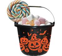Halloween Seau à citrouille Bol de bonbons Fête d'horreur Décoration Cadeau, couleur : orange