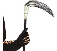 Halloween Sense Sense 7 Faucheuse Costume Effrayant Requisite Sense Noir Blanc Costume Halloween Accessoire Design Effrayant Crâne Tige Silhouette, Couleur : Argent