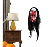 Halloween Séparation de la tête - Tête de latex suspendue réaliste | Creepy Decoration Horror Prop Early Halloween Heads for Door Tree House | Décoration sanglante en latex pour les farces d'horreurs
