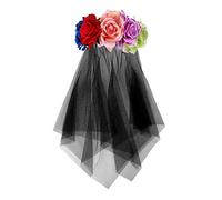 Halloween Serre-Têtes Fleur Vintage Bandeau Gothique Couronne Noir Accessoires Cheveux Floral Guirlande Déguisement Coiffure Femme pour Party Cosplay Carnaval Festival Nöel Mariage