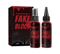 Halloween Set De Faux Sang | Kit De Maquillage De Faux Sang D’Halloween | Lavable Et Réaliste, Comprenant Un Faux Spray De Sang De 60 Ml Et 60 Ml De Sang Dégoulinant