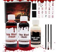 Halloween Set Maquillage à Effets Speciaux, Halloween Set de Faux Sang, Faux Sang Halloween, Ensembles de Faux Sang Maquillage Set Pour les Enfants Adultes pour l'Habillage Facial de Fête d'Halloween
