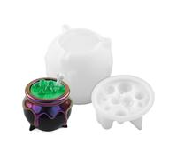 Halloween Silicone Mold, Halloween Cauldron Statue, Epoxy Resin Mould, Reusable Easy-Release Design with Detailed Pattern, Crafting Supplies for Boys Girls Children Adults Professionals