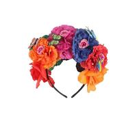 Halloween Simulation Colorful Peony Flower Headband Fairy for Butterfly Mexican Crown Cosplay Day Of The Dead Headpiece