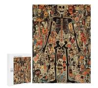 Halloween Skeleton Art Print Puzzle 1000 Pièces Educa Jouet en Bois Cadeau Unique Décoration Intérieure Jeu Éducatif Challenge Toy Adultes Et Enfants À Partir De 14 Ans 500 PCS