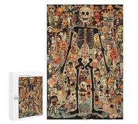 Halloween Skeleton Art Print Puzzle 1000 Pièces Educa Jouet en Bois Cadeau Unique Décoration Intérieure Jeu Éducatif Challenge Toy Adultes Et Enfants À Partir De 14 Ans 1000 PCS