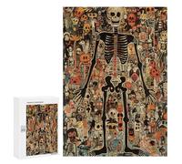 Halloween Skeleton Art Print Puzzle 1000 Pièces Educa Jouet en Bois Cadeau Unique Décoration Intérieure Jeu Éducatif Challenge Toy Adultes Et Enfants À Partir De 14 Ans 300 PCS