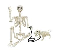 Halloween Skeleton, Bone Figure, Posable Skeleton, Life Size Decor, Spooky | Bone Figure, Full body decoration with movable joints for arranging dramatic poses around porches, haunted houses, parties, a