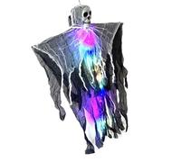 Halloween Skeleton Ghost, Floating Light-Up Prop, 80x61cm/31.5x24.02 inches Fog Effect Hanging Decoration Flying Style, White for Yard, Garden, Party, Wall, Classroom, Carnival Display