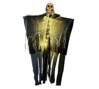 Halloween Skeleton Ghost, Flying Lighted Prop, 31.5x24.02in Floating Fog Ornament, Spooky Hanging Design, Built in LED Lights for Yard, Garden, Classroom, Masquerade, Carnival Decor
