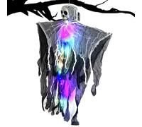 Halloween Skeleton Ghost, Light-Up Floating Prop w/Fog, Hanging Spooky Ornament Decor, Animated Flying Figure with Glow Effects, Ideal for Garden Yard Wall Courtyard Carnival Classroom Party Display