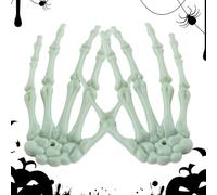Halloween Skeleton Hands, Horror Decor Hands Ornament, 6.1x3.94x0.79 Inches Spooky Design Realistic Fake Arms for Porch, Windowsill, Desk, Mantel, Haunted House, Indoor Outdoor Hanging Display