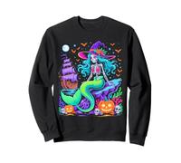 Halloween Skeleton Mermaid With Witch Hat Enchantment Sweatshirt