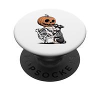 Halloween Skeleton Miniature Schnauzer PopSockets PopGrip Adhésif