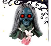 Halloween Skull Decoration 24cm Sound Activated Walking Prop with Eyes