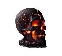 Halloween Skull Lamp, Gothic Flame Light, Spooky Atmosphere Accent, Led Design, Ideal for Party Decorations, Living Room, Table, Shelf, Holiday Fireplace, Indoor, Outdoor Use