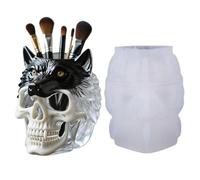 Halloween Skull Mold - Handmade 3D Resin Skull Wolf Container & Candle Make