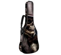 Halloween Skull Sac pour guitare acoustique avec bandoulière réglable et crochet arrière, convient pour guitares électriques, basses, guitares classiques, ukulélé, 160 cm, 106,7 cm, Tête de mort pour