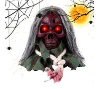 Halloween Skull - Sound Activated Animated Prop with Glowing Eyes